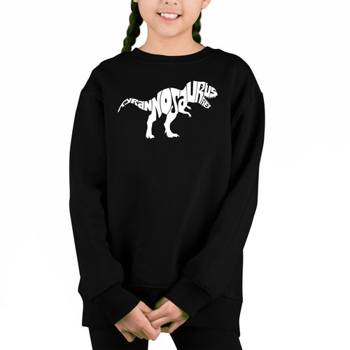 Tyrannosaurus Rex - Girl's Word Art Crewneck Sweatshirt