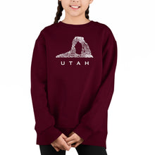 Load image into Gallery viewer, Utah - Girl&#39;s Word Art Crewneck Sweatshirt