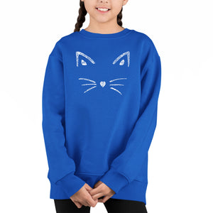 Whiskers - Girl's Word Art Crewneck Sweatshirt