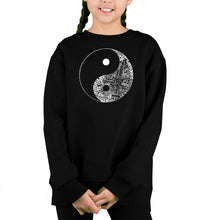 Load image into Gallery viewer, Yin Yang - Girl&#39;s Word Art Crewneck Sweatshirt