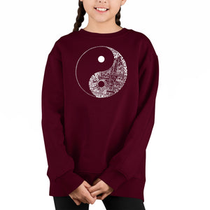 Yin Yang - Girl's Word Art Crewneck Sweatshirt