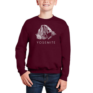 Yosemite - Boy's Word Art Crewneck Sweatshirt