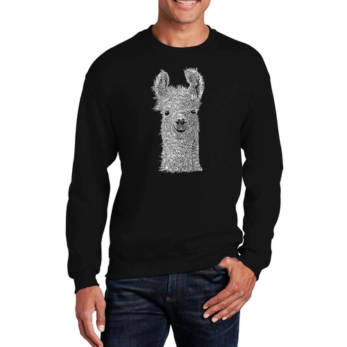 Llama - Men's Word Art Crewneck Sweatshirt