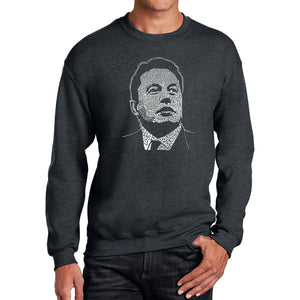 Elon Musk  - Men's Word Art Crewneck Sweatshirt