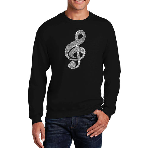 Music Note -  Men's Word Art Crewneck Sweatshirt