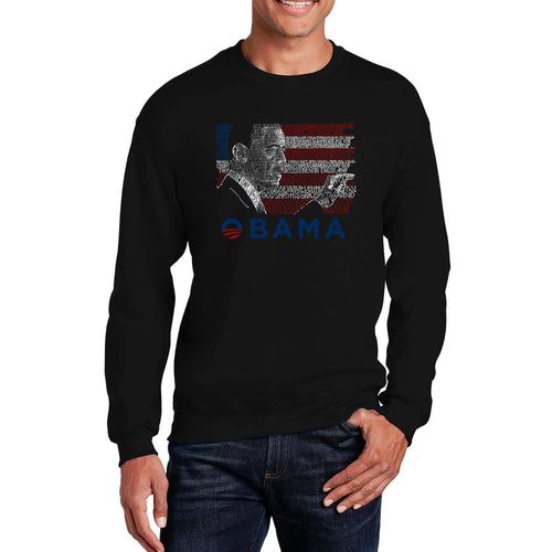 OBAMA AMERICA THE BEAUTIFUL - Men's Word Art Crewneck Sweatshirt