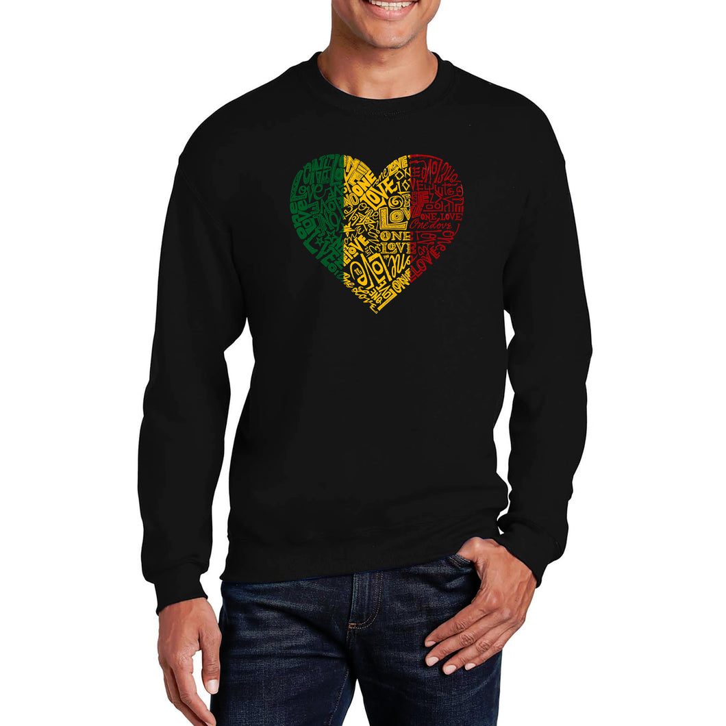 One Love Heart -  Men's Word Art Crewneck Sweatshirt