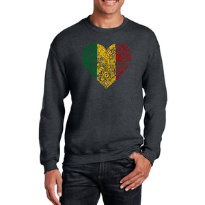 One Love Heart -  Men's Word Art Crewneck Sweatshirt