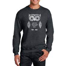 Load image into Gallery viewer, Owl -  Men&#39;s Word Art Crewneck Sweatshirt