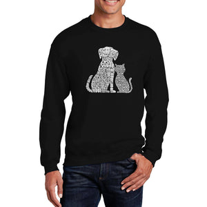 Dogs and Cats  - Men's Word Art Crewneck Sweatshirt