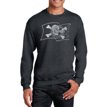 Load image into Gallery viewer, FAMOUS PIRATE CAPTAINS AND SHIPS - Men&#39;s Word Art Crewneck Sweatshirt