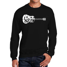 Load image into Gallery viewer, Peace Love Country  - Men&#39;s Word Art Crewneck Sweatshirt