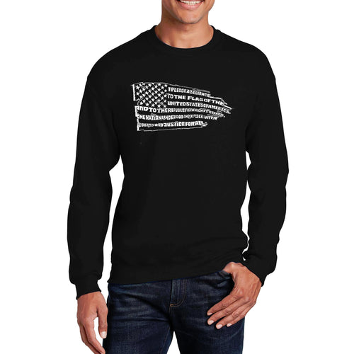 Pledge of Allegiance Flag  - Men's Word Art Crewneck Sweatshirt