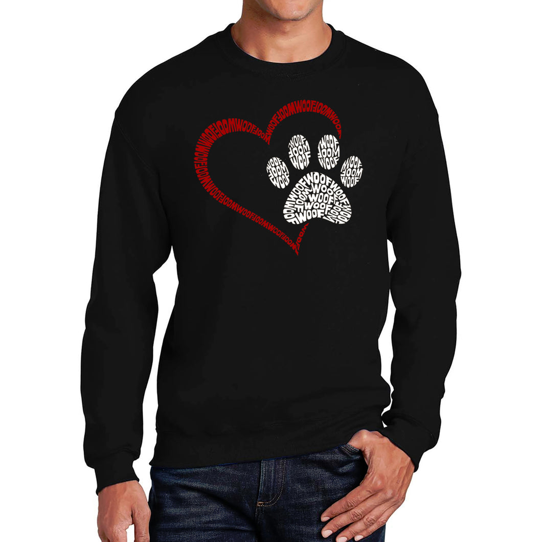 Paw Heart - Men's Word Art Crewneck Sweatshirt