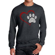 Load image into Gallery viewer, Paw Heart - Men&#39;s Word Art Crewneck Sweatshirt