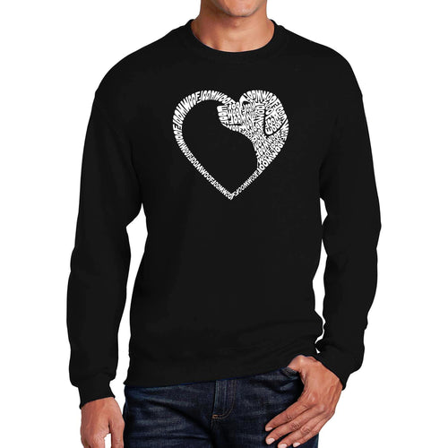 Dog Heart - Men's Word Art Crewneck Sweatshirt