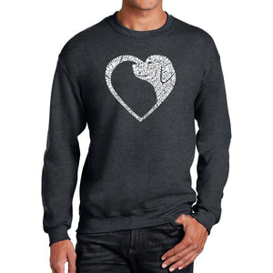 Dog Heart - Men's Word Art Crewneck Sweatshirt