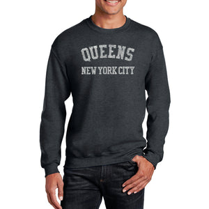 POPULAR NEIGHBORHOODS IN QUEENS, NY - Men's Word Art Crewneck Sweatshirt