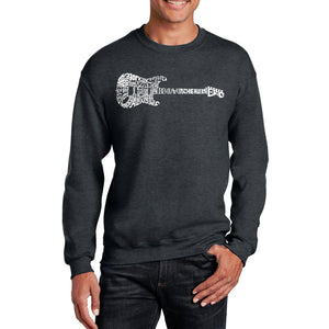 Rock Guitar -  Men's Word Art Crewneck Sweatshirt