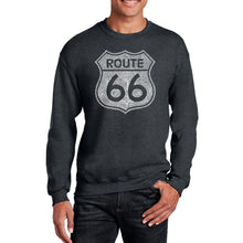 Load image into Gallery viewer, CITIES ALONG THE LEGENDARY ROUTE 66 - Men&#39;s Word Art Crewneck Sweatshirt