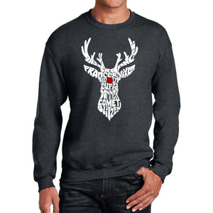 Santa's Reindeer  - Men's Word Art Crewneck Sweatshirt