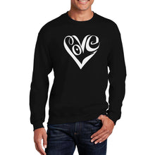 Load image into Gallery viewer, Script Love Heart  - Men&#39;s Word Art Crewneck Sweatshirt