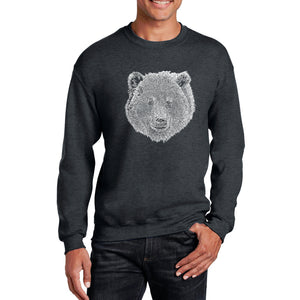 Bear Face  - Men's Word Art Crewneck Sweatshirt