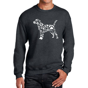 Dog Paw Prints  - Men's Word Art Crewneck Sweatshirt