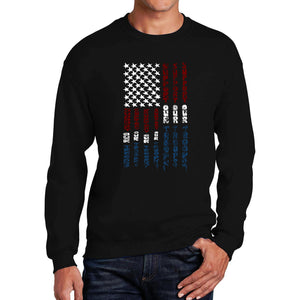 Support our Troops  - Men's Word Art Crewneck Sweatshirt
