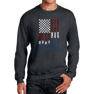 Support our Troops  - Men's Word Art Crewneck Sweatshirt