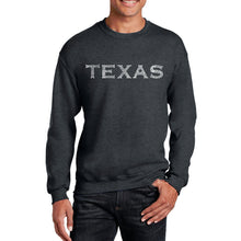 Load image into Gallery viewer, THE GREAT CITIES OF TEXAS - Men&#39;s Word Art Crewneck Sweatshirt
