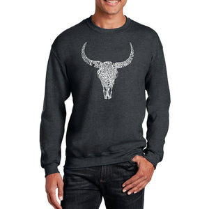 Texas Skull - Men's Word Art Crewneck Sweatshirt