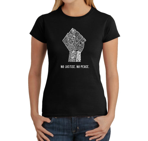 No Justice, No Peace - Women's Word Art T-Shirt