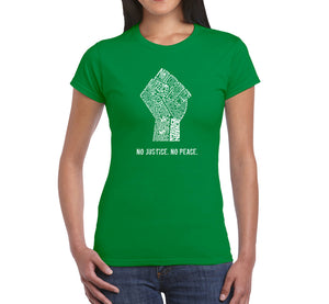 No Justice, No Peace - Women's Word Art T-Shirt