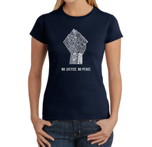 Load image into Gallery viewer, No Justice, No Peace - Women&#39;s Word Art T-Shirt