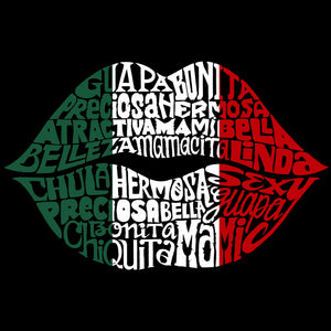 Latina Lips  - Women's Word Art V-Neck T-Shirt