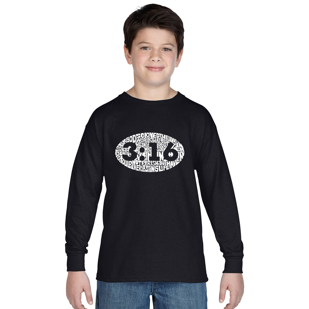 John 3:16 - Boy's Word Art Long Sleeve