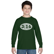 Load image into Gallery viewer, John 3:16 - Boy&#39;s Word Art Long Sleeve