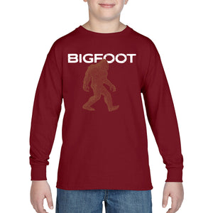 Bigfoot - Boy's Word Art Long Sleeve T-Shirt