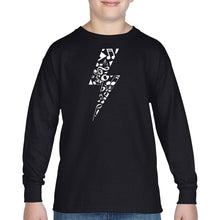 Load image into Gallery viewer, Lightning Bolt  - Boy&#39;s Word Art Long Sleeve
