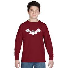 Load image into Gallery viewer, BAT BITE ME - Boy&#39;s Word Art Long Sleeve