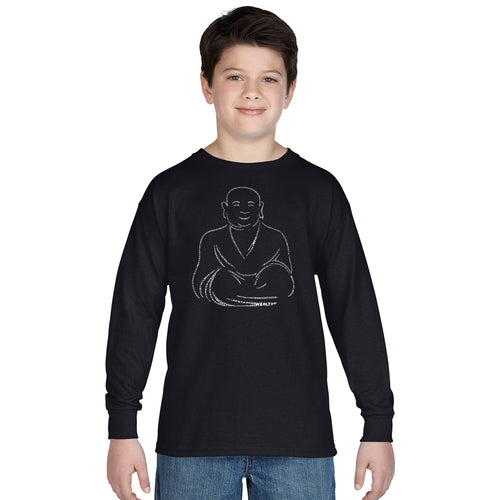 POSITIVE WISHES - Boy's Word Art Long Sleeve
