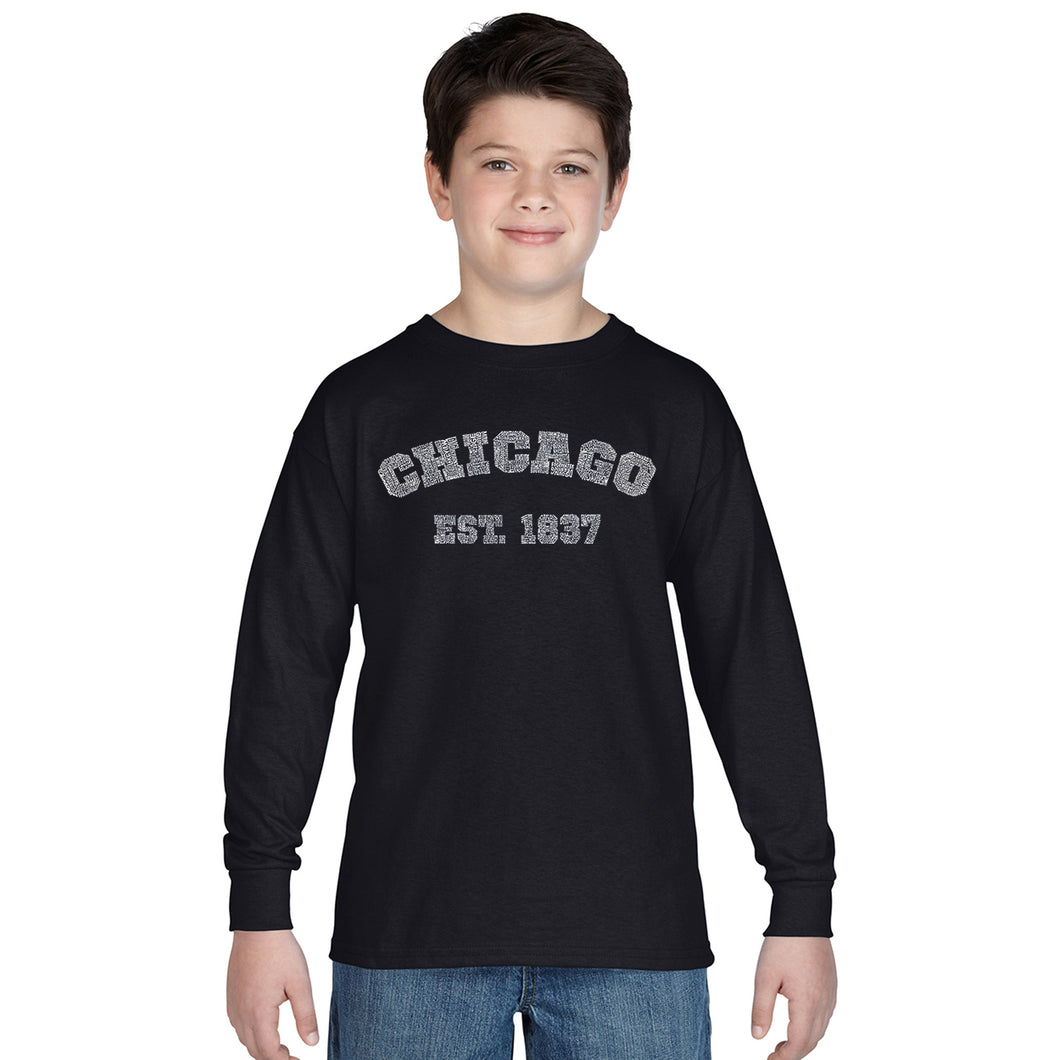 Chicago 1837 - Boy's Word Art Long Sleeve