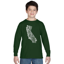 Load image into Gallery viewer, California State -  Boy&#39;s Word Art Long Sleeve