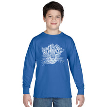 Load image into Gallery viewer, Cat Face -  Boy&#39;s Word Art Long Sleeve