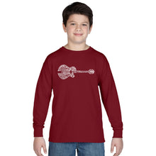 Load image into Gallery viewer, Country Guitar - Boy&#39;s Word Art Long Sleeve