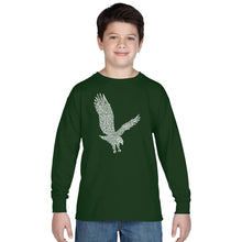 Load image into Gallery viewer, LA Pop Art Boy&#39;s Word Art Long Sleeve - Eagle