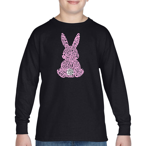 Easter Bunny  - Boy's Word Art Long Sleeve