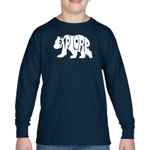 Load image into Gallery viewer, Explore - Boy&#39;s Word Art Long Sleeve T-Shirt