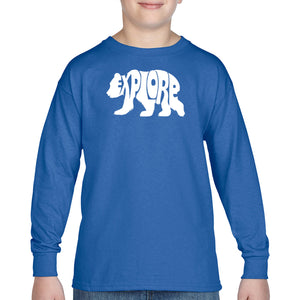 Explore - Boy's Word Art Long Sleeve T-Shirt